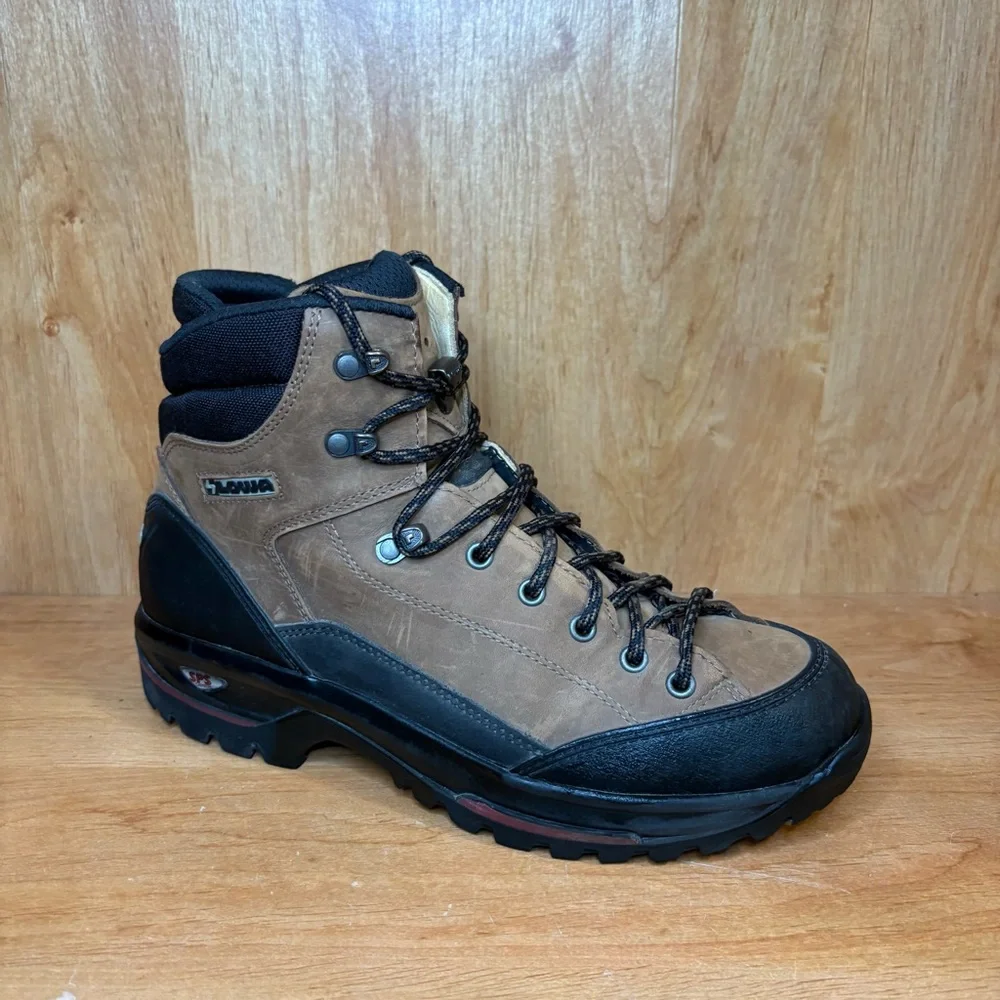 LOWA SPS Mid Women Size 9 Brown Leather Hiking Trail Boots Shoe Made In Germany - Picture 1 of 9